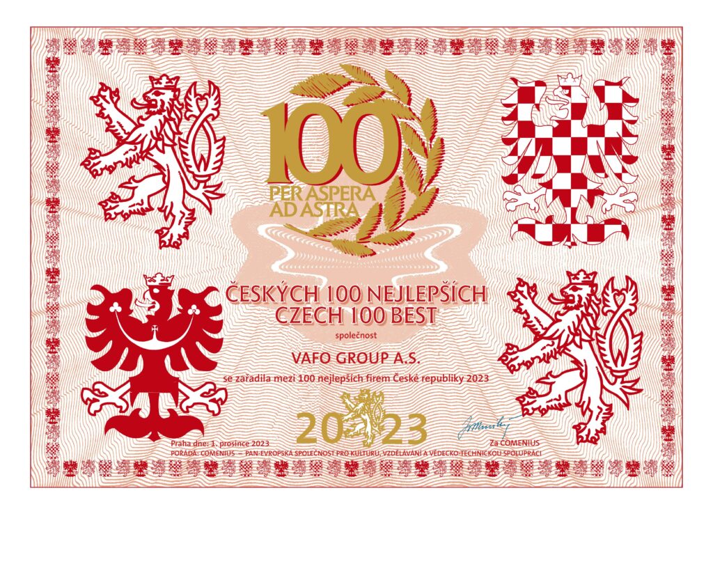 VAFO makes Czech 100 Best list