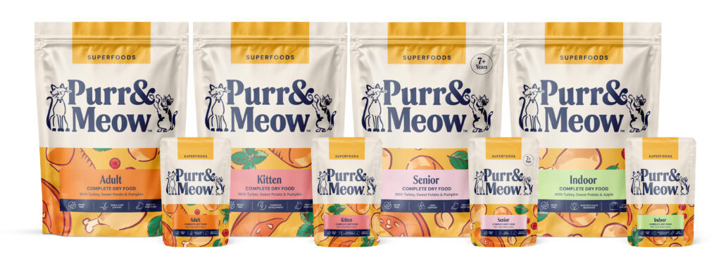 Purr & meow superfoods full range. credit purr & meow.